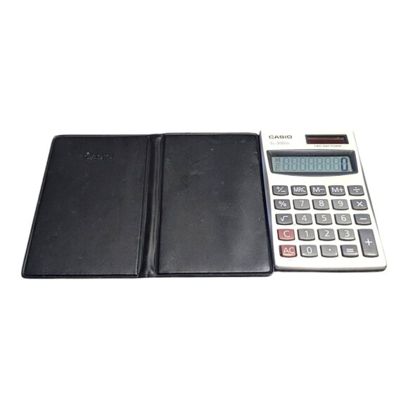 Casio SL-300Ve Solar Calculator Metal Flip Front Wallet Style Working - Picture 2 of 6